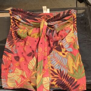 Colorful Tropical Print Tube Top